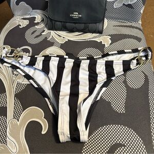 Guess Monochrome Striped Bikini Bottom
